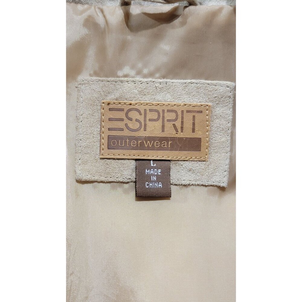Esprit Womens Fringe Leather Jacket L - Picture 4 of 7